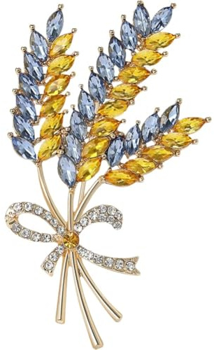Zghhc Ukrainische Flagge Brosche Pin Weizen Ohr Brust Pin Einfachen Anzug Mantel Mode Brust Anstecknadel Schmuck Zubehör