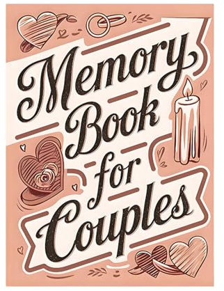Scrapbook Couples, 58 Pages Photo Album, Scrapbooking Supplies, Meaningful Design for Honeymoons, Love, Memories, Special Keepsake Notebook for Couples