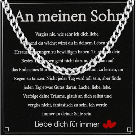 Aretas Halskette silber silberkette mutter sohn geschenk an meinen sohn geschenke von mama 18. geburtstag junge boys deko herrenschmuck