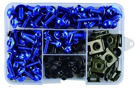 sanehou Motorcycle Schrauben Klemmen Kompatibel Mit Ducati Für Multistrada 1200 Für V4 V2 195-teilige Motorrad-Karosserieschrauben Und Für Bolzensatz Motorradverkleidungs-Befestigungsschrauben(Blue)