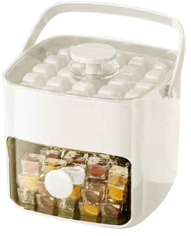 Cube Ice Mold, Chilling Cube Maker Bin with Lid, 6.69x6.69x5.51in Portable Lightweight Non-Stick Ice Tray, Easy Ice Making Tool for Daily Use, Gatherings, Camping, Parties, Picnics