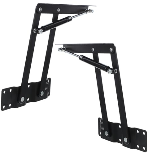 Operitacx 2 Pcs Folding Lift Up Coffee Table Hinges with Durable Pneumatic Support Rods Multifunctional Furniture Lifting Mechanism Hardware for Space Saving Side Tables and Desks