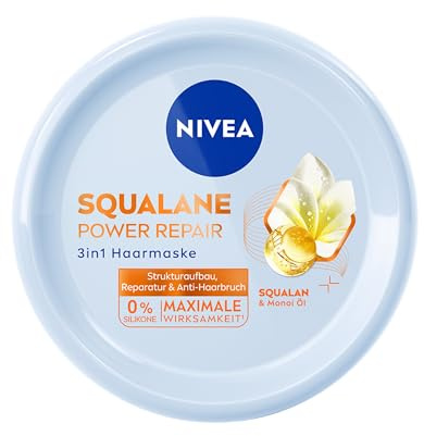 NIVEA Squalane Power Repair 3in1 Haarmaske (200 ml), Haarkur mit hochwirksamem Squalan-Serum und natürlichem Monoi-Öl, Repair Kur gegen Haarbruch