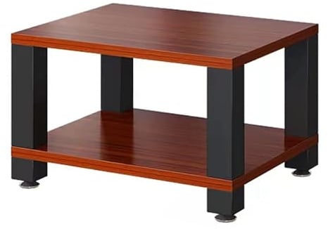 HOLGVE 1-/2-/3-/4 Audio Rack HiFi Regal, Phonoschrank Offener Stereo-Schrank, Komponentenschrank, Standregal für Entertainment-Center, TV-Ständer, Druckerständer(Brown,2 Tier 37.5CM/14.7in)