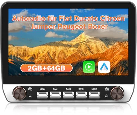 Junsun Android Autoradio für FIAT Ducato/Peugeot Boxer/Citroen Jumper | 2006-2023, 2GB+64GB, mit 10.1 zoll Touchscreen CarPlay, Android Auto, Bluetooth, Navigtion, FM Radio, Split Screen