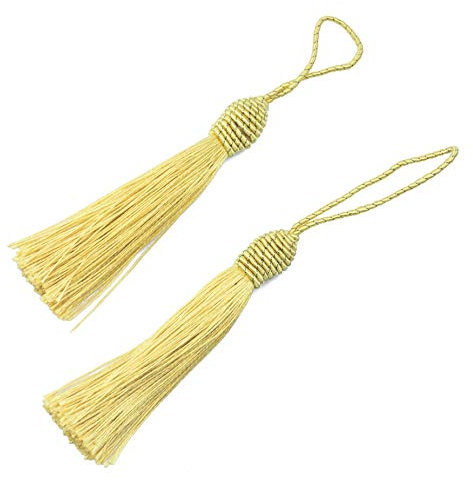 20pcs 6 Zoll Silky Floss Lesezeichen Quasten mit 2 Zoll Kabel Schleife und kleinen chinesischen Knoten für Schmuckherstellung, Souvenir, Lesezeichen, DIY Handwerk Zubehör