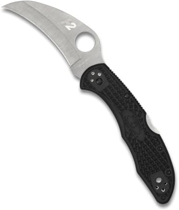 Spyderco Tasman Salt 2 C106PBK2 - Coltello leggero con lama in acciaio H-1 ultra resistente alla corrosione da 7,4 cm e manico nero FRN