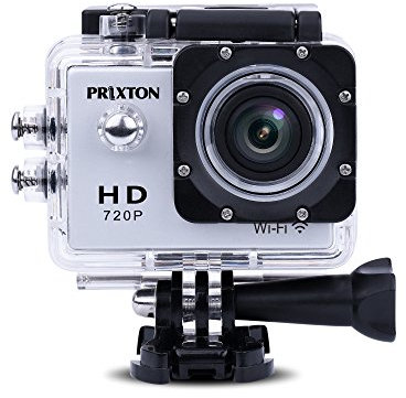 Prixton DV640 - Cámara Deportiva con Funda Sumergible y WiFi, Pantalla de 2 Pulgadas