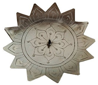 Orientalischer Kerzenständer Kerzenhalter Silber Jaini Sternform 15cm Groß | Marokkanischer Metall Kerzenleuchter für Taufe, Kommunion, Hochzeit oder auf Gedeckter Tisch als Wohnzimmer Tischdeko