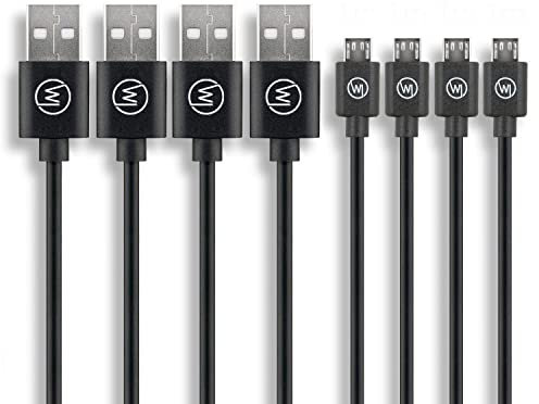 Wicked Chili 4X Cable MicroUSB Carga rápida teléfono móvil Compatible con Samsung, Huawei, Realme, Vivo y Smartphones (Corriente máxima 2,5A | Capacidad de Corriente máxima 3A | 1m) Negro