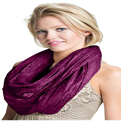 CJ Apparel Purple Mobius Infinity Scarf Snood Cowl Circular Tube Eternity Shawl Pashmina Hand Made in Nepal