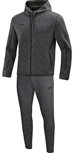 JAKO Herren Jogginganzug Premium Basics mit Kapuze, Anthrazit-Meliert, XXL