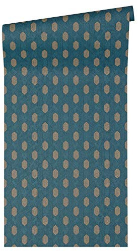 A.S. Création Architects Paper Vliestapete Absolutely Chic Tapete geometrisch grafisch 10,05 m x 0,53 m blau grau beige Made in Germany 369734 36973-4