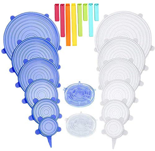 Tapas elásticas de Silicona Reutilizables para Taza, Apta para microondas y lavavajillas