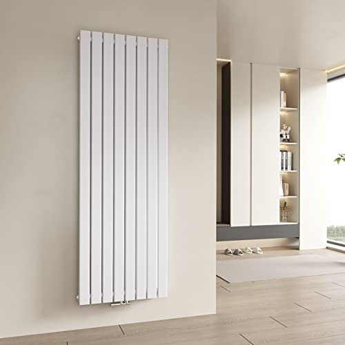 Heilmetz Flach Heizkörper Vertikal Design Paneelheizkörper 1800x620mm Weiß Doppellagig Mittelanschluss Heizung