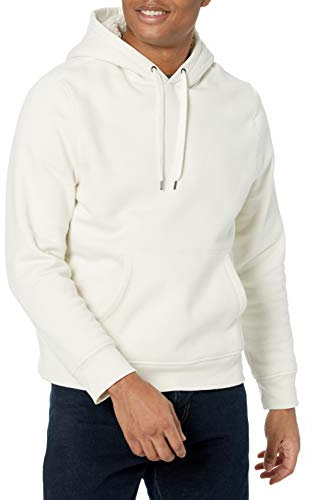 Amazon Essentials Men's Sherpa-Lined Pullover Hoodie, Off-White, M