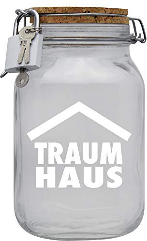Spardose Traumhaus Geld Geschenk Idee Transparent XL