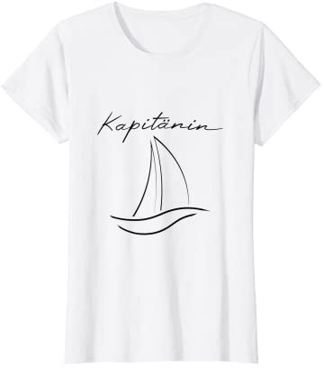 Damen Segeln Yacht Segelboot Seglerin Kapitänin T-Shirt