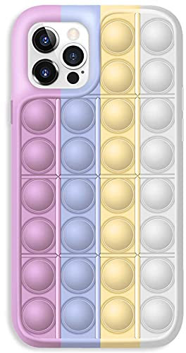mtb more energy® Pop It Fidget Toy Case kompatibel mit iPhone 12 Pro Max (6.7'') - Design 3 (Pastell bunt) - Handyhülle Tasche Cover Tasche