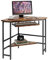 soges Kleiner Eckschreibtisch 71,9cm mit Tastaturablage, Eckschreibtisch für kleine Räume, Schlafzimmer, Heimbüro, Rustikales Braun