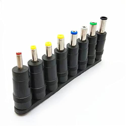 WANGCL Adattatore Jack a barilotto 8 in 1, Jack Universale da 5,5 x 2,1 mm per connettore a barilotto DC, Accessori per Spina di Alimentazione del Caricatore del Computer Portatile