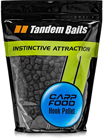 Tandem Baits Carp Feed Hook Pellet Schwarzer Heilbutt | Karpfen-Pellets | Karpfen Angeln ohne Mühe | Köder zum Große-Fische-Angeln | Karpfenzubehör für Profis & Hobby-Angler | Angelfutter 16 mm 1 kg