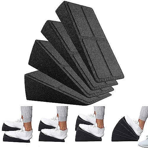 Slant Board Wadendehner, EPP-Schaumstoff, Trapez, Dehnungskeil, 4er-Pack, 2 hoch und 2 niedrig, stapelbar, mehrere Winkel, Übungskeil, Wadenfuß, Dehnung, Sehnen, Erholung, Muskeln, Stretch-Meridiane