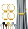 Hion Magnetische Vorhang Raffhalter Golden 4 Stück, Vorhang Raffhalter Schnallen Holdbacks Halter Haken Clip für Zuhause Schlafzimmer Büro Dekorativer Vorhang
