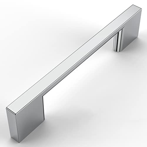 Amerdeco 6 Stück Möbelgriffe Poliertes Chrom 96mm Lochabstand Schubladen Zinc alloy Griffe für Küchenschränke Schrankgriffe Schubladengriffe Türgriffe für Küchenschränke Kleiderschrank UK0022