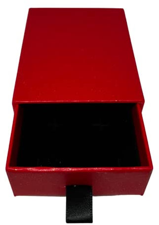 Zwei Stück Universal Schmucketui Schmuckschachtel Geschenkverpackung Geschenkbox Schmuckkästchen Karton aus Pappe Rot Kraft Schmuckaufbewahrung für Halsketten Ringe