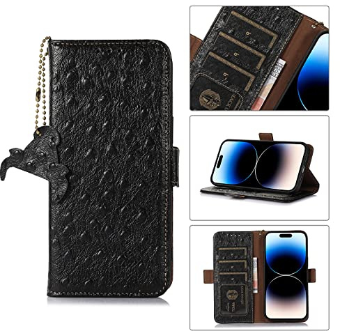 COQUE Boîtier de téléphone iPhone 14 Pro,Porte Monnaie en Cuir avec Boucle magnétique,boîtier de téléphone à l'épreuve des Chocs avec[antivol RFID][Clip de Carte de crédit] pour iPhone 14 Pro,Noir