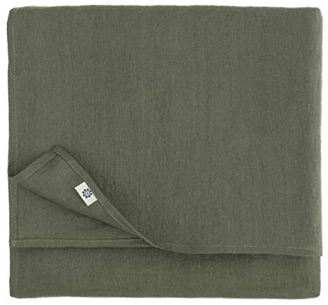 Linen & Cotton Tischdecke Stoff Tischtuch Tischwäsche Hygge -100% Leinen, Grau (140 x 220 cm) Festlich Rechteckig für Home Küche Esstisch Cafe Restaurant Hotel Deko Party Sommer