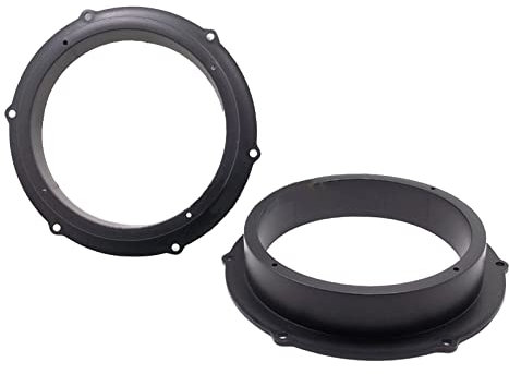 Lamala Lot de 2 anneaux d'espacement de montage de haut-parleurs de voiture noirs de 16,5 cm pour Magotan-Skoda - Entretoises universelles solides pour haut-parleurs de voiture