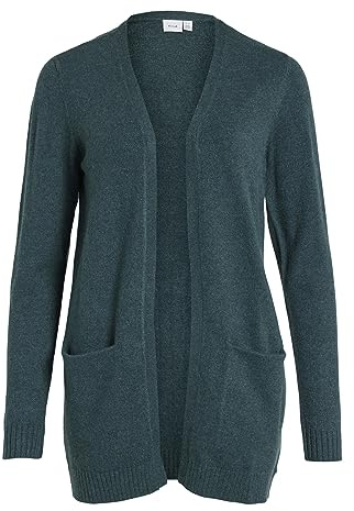 Vila Viril Open L/S Knit Cardigan-Noos, Ponderosa Pine/détail : mélange foncé, XL Femme