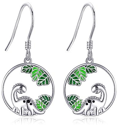 Dinosaurier Ohrringe 925 Sterling Silber Dino Ohrhänger Dinosaurier Muttertag Schmuck Geschenk für Damen