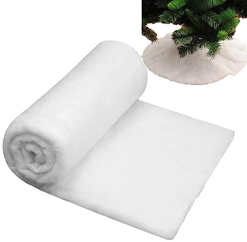 Rotolo di Coperta di Neve di Natale per Decorazioni Natalizie, Display di Villaggio, sotto L'Albero di Natale, Copertura di Neve Finta Morbida Bianca per Display Invernali