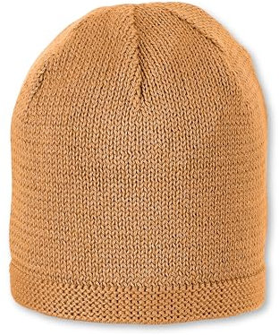 Sterntaler OCS Strickmütze - Klassische Babymütze aus Baumwollgarn (Bio) - Unisex Übergangsmütze ab Geburt - Basic Kopfbedeckung - Beanie Mütze einfarbig - Größe 37, Farbe mattgelb