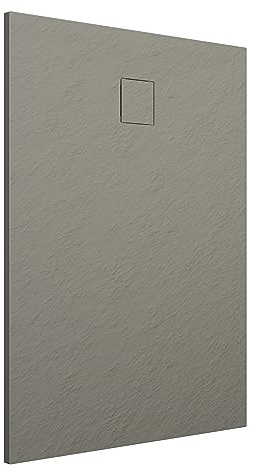 Piatto Doccia 80x120 cm Marrone Effetto Pietra Rettangolare in SMC Riducibile Samos