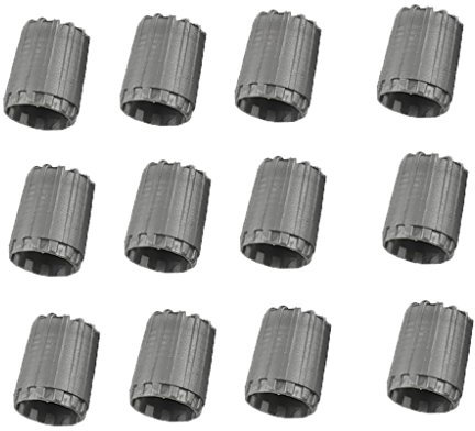 Lot de 12 bouchons de valve de pneu pour valve standard TPMS - Gris