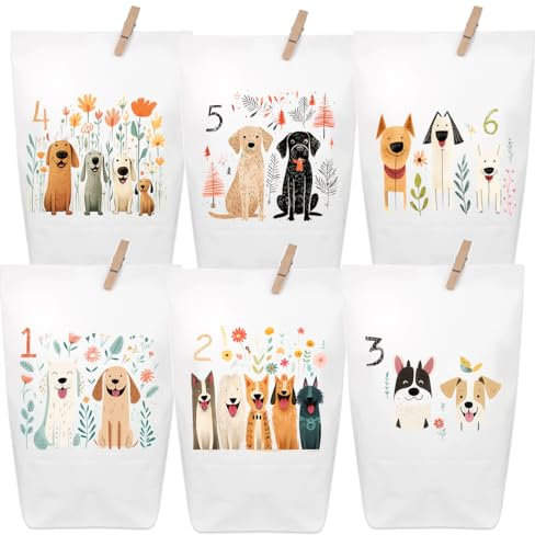 Hunde Adventskalender 2024 zum Befüllen - 24 wunderschöne bedruckte Tüten, kein stundenlanges Basteln nötig! Für die Advents- und Weihnachtszeit