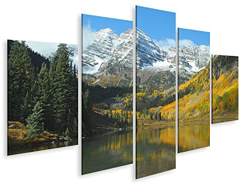 islandburner Prime Bild auf Leinwand Maroon Bells Herbst Bilder Wandbilder Poster