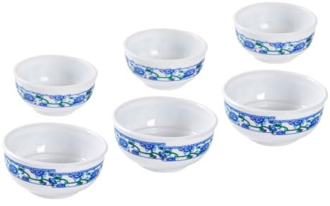 ibasenice 6piezas Mini Bowls De Porcelana Simulada para Casa De Muñecas Accesorios Decorativos para Juguetes Tazón para y Creación De Lifelike