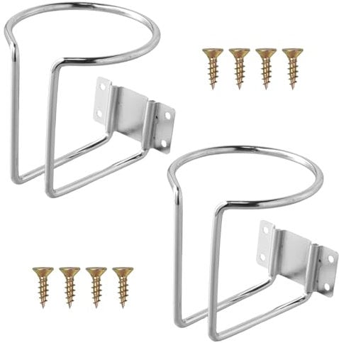 2 Pieces Universal Stainless Steel Mug Bottle Holder, Boat Ring Drink Holder Silver, Stainless Steel Ring Cup Holder, RV Bottle Holder, for Marine Yacht Truck RV Trailer Boat Car Hardware