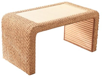 Low Coffee Table,Handmade Rectangle Rattan Side Table,Tea Table Log ,Large Bed Tray,Vintage Style Furniture Perfect For Living Room Balcony Windowsill Japanese Restaurant Cafe Picnic(60*45*30cm, Log)