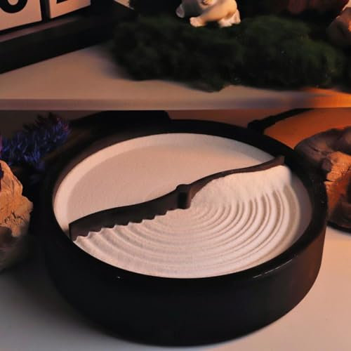 Colpart Automatischer Zen-Garten – Büro dekorative Sandlandschaft, Heimmeditation zur Entspannung, Sandtablett-Therapie, minimalistischer Teller