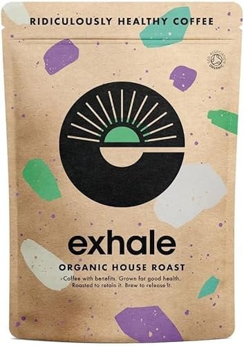 EXHALE Café Molido Orgánico 225g - Origen Único y 100% Granos Arábica. Para Cafetera, Filtro o AeroPress - Tostado Medio