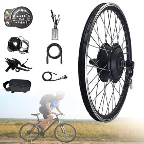 Kit di conversione per bici elettrica con mozzo brushless da 48 V, display LCD, motore ruota anteriore per biciclette elettriche da 20/24/26/27,5/28/29/700c