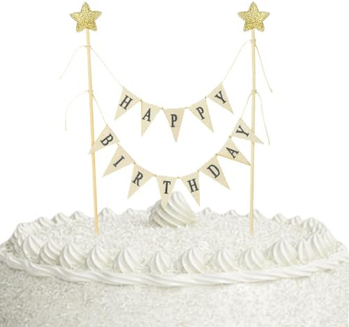Happy Birthday Tortendeko,Cake Topper Geburtstag,Happy Birthday Kuchen Deko Geburtstag,Cake Decoration,Vintage Kuchen Girlande, Tortenstecker Set,Mini Kuchendeko Banner für Geburtstagsfeier liefert