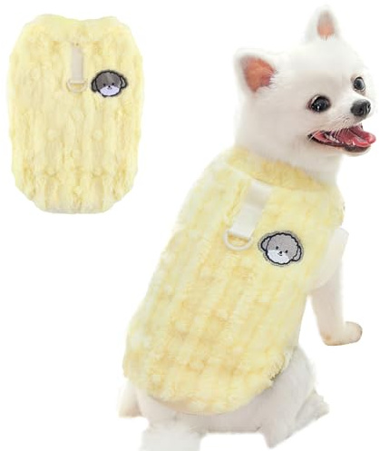Hyran Hundepullover, Winter Warmer Hunde Pullover, für Kleine Mittelgroße Hunde und Katzen (Jaune, S)