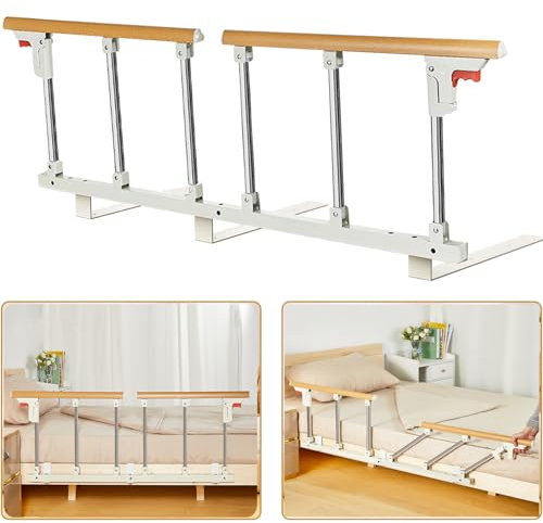 HEYOUTH Barandillas Cama,Barandilla Cama Adulto,Dispositivos Asistencia Médica Discapacitados, Cama Plegable Guardia Lateral Seguridad, Asidero para Cama Mayores,para Ancianos Adultos Niños(132x40cm)